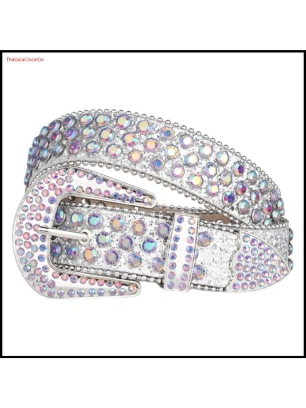 Rhinestone Western Belt Faux Leather Diamond Studded Unisex Bling Cowgirl Belt